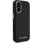 Karl Lagerfeld Grained PU Repeated Logo MagSafe kryt pre iPhone 16, čierny