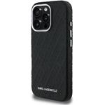Karl Lagerfeld Grained PU Repeated Logo MagSafe kryt pre iPhone 16 Pro Max, čierny