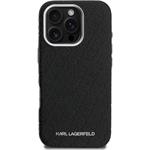Karl Lagerfeld Grained PU Repeated Logo MagSafe kryt pre iPhone 16 Pro Max, čierny
