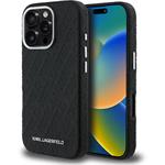 Karl Lagerfeld Grained PU Repeated Logo MagSafe kryt pre iPhone 16 Pro Max, čierny