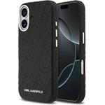 Karl Lagerfeld Grained PU Repeated Logo MagSafe kryt pre iPhone 17, čierny