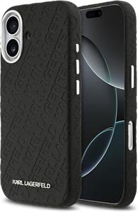 Karl Lagerfeld Grained PU Repeated Logo MagSafe kryt pre iPhone 17, čierny