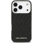 Karl Lagerfeld Grained PU Repeated Logo MagSafe kryt pre iPhone 17 Pro, čierny