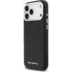 Karl Lagerfeld Grained PU Repeated Logo MagSafe kryt pre iPhone 17 Pro Max, čierny