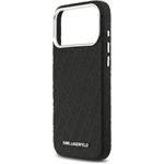 Karl Lagerfeld Grained PU Repeated Logo MagSafe kryt pre iPhone 17 Pro Max, čierny