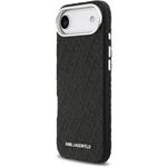 Karl Lagerfeld Grained PU Repeated Logo MagSafe kryt pre iPhone Air, čierny