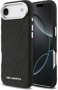 Karl Lagerfeld Grained PU Repeated Logo MagSafe kryt pre iPhone Air, čierny
