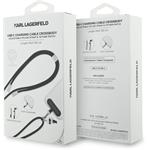 Karl Lagerfeld Ikonik Charm popruh s integrovaným nabíjacím káblom USB-C/USB-C, čierny