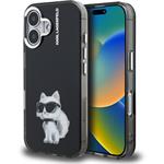 Karl Lagerfeld IML Aquarelle Choupette kryt pre iPhone 16, čierny