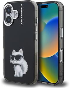 Karl Lagerfeld IML Aquarelle Choupette kryt pre iPhone 16, čierny