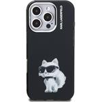 Karl Lagerfeld IML Aquarelle Choupette kryt pre iPhone 16 Pro Max, čierny