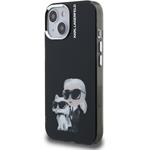 Karl Lagerfeld IML Aquarelle Karl and Choupette kryt pre iPhone 15, čierny