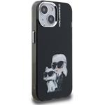 Karl Lagerfeld IML Aquarelle Karl and Choupette kryt pre iPhone 15, čierny