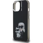 Karl Lagerfeld IML Aquarelle Karl and Choupette kryt pre iPhone 15, čierny