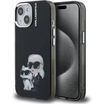 Karl Lagerfeld IML Aquarelle Karl and Choupette kryt pre iPhone 15, čierny