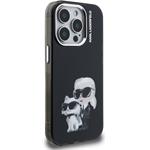 Karl Lagerfeld IML Aquarelle Karl and Choupette kryt pre iPhone 15 Pro, čierny