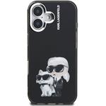 Karl Lagerfeld IML Aquarelle Karl and Choupette kryt pre iPhone 16, čierny