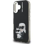 Karl Lagerfeld IML Aquarelle Karl and Choupette kryt pre iPhone 16, čierny