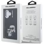 Karl Lagerfeld IML Aquarelle Karl and Choupette kryt pre iPhone 16, čierny