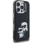 Karl Lagerfeld IML Aquarelle Karl and Choupette kryt pre iPhone 16 Pro Max, čierny