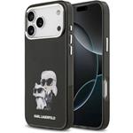 Karl Lagerfeld IML Aquarelle Karl and Choupette kryt pre iPhone 17 Pro, čierny