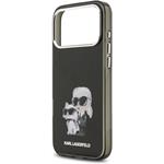 Karl Lagerfeld IML Aquarelle Karl and Choupette kryt pre iPhone 17 Pro Max, čierny