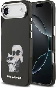 Karl Lagerfeld IML Aquarelle Karl and Choupette kryt pre iPhone Air, čierny
