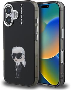 Karl Lagerfeld IML Aquarelle Karl kryt pre iPhone 16, čierny