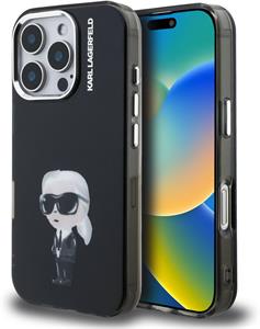 Karl Lagerfeld IML Aquarelle Karl kryt pre iPhone 16 Pro Max, čierny