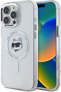 Karl Lagerfeld IML Choupette Head Metal Frame MagSafe kryt pre iPhone 16 Pro Max, priehľadný