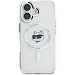 Karl Lagerfeld IML Choupette Head Metal Frame MagSafe kryt pre iPhone 16, transparentný