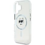 Karl Lagerfeld IML Choupette Head Metal Frame MagSafe kryt pre iPhone 16, transparentný