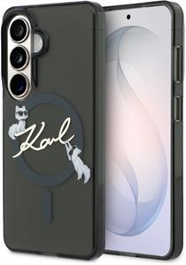 Karl Lagerfeld IML Choupette Karl Script Logo Magnetic kryt pre Samsung Galaxy S26, čierny