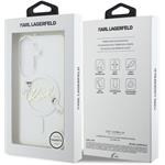 Karl Lagerfeld IML Choupette Karl Script Logo Magnetic kryt pre Samsung Galaxy S26, transparentný