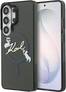 Karl Lagerfeld IML Choupette Karl Script Logo Magnetic kryt pre Samsung Galaxy S26 Ultra, čierny