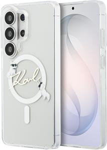 Karl Lagerfeld IML Choupette Karl Script Logo Magnetic kryt pre Samsung Galaxy S26 Ultra, transparentný