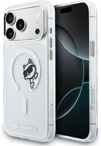 Karl Lagerfeld IML Choupette Peekaboo MagSafe kryt pre iPhone 17 Pro Max, transparentný