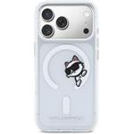 Karl Lagerfeld IML Choupette Peekaboo MagSafe kryt pre iPhone 17 Pro, transparentný