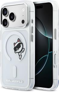 Karl Lagerfeld IML Choupette Peekaboo MagSafe kryt pre iPhone 17 Pro, transparentný