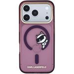 Karl Lagerfeld IML Choupette Peekaboo Magsafe kryt pre iPhone 18 Pro Max, Burgundy
