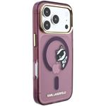Karl Lagerfeld IML Choupette Peekaboo Magsafe kryt pre iPhone 18 Pro Max, Burgundy