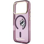 Karl Lagerfeld IML Choupette Peekaboo Magsafe kryt pre iPhone 18 Pro Max, Burgundy