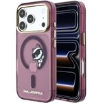 Karl Lagerfeld IML Choupette Peekaboo Magsafe kryt pre iPhone 18 Pro Max, Burgundy