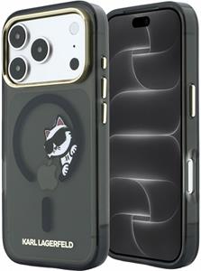 Karl Lagerfeld IML Choupette Peekaboo Magsafe kryt pre iPhone 18 Pro Max, čierny