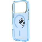 Karl Lagerfeld IML Choupette Peekaboo Magsafe kryt pre iPhone 18 Pro Max, modrý