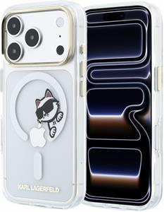 Karl Lagerfeld IML Choupette Peekaboo Magsafe kryt pre iPhone 18 Pro Max, transparentný