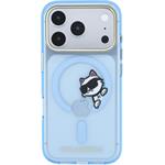 Karl Lagerfeld IML Choupette Peekaboo Magsafe kryt pre iPhone 18 Pro, modrý