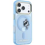 Karl Lagerfeld IML Choupette Peekaboo Magsafe kryt pre iPhone 18 Pro, modrý