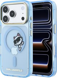 Karl Lagerfeld IML Choupette Peekaboo Magsafe kryt pre iPhone 18 Pro, modrý