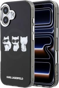Karl Lagerfeld IML Choupette Trio Watercolor MagSafe kryt pre iPhone 17, čierny